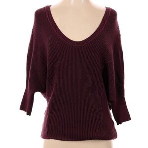 Express Burgundy Deep Plum Dolman Batwing Knit Sweater Top